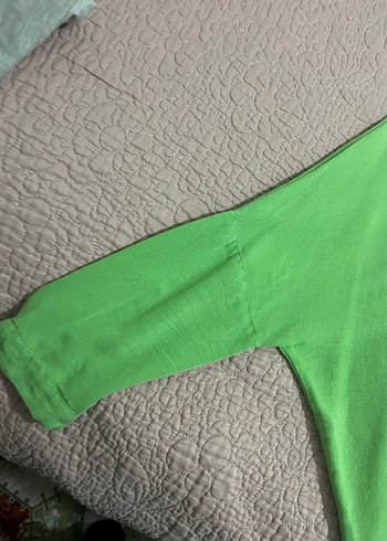 Düğmeli Yeşil Keten Gömlek - Görsel 3