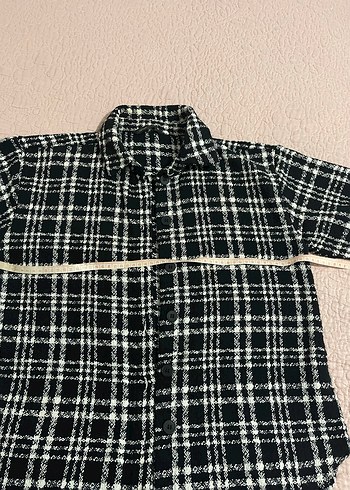 Düğmeli Siyah Kareli Kadın Gömlek - Görsel 6