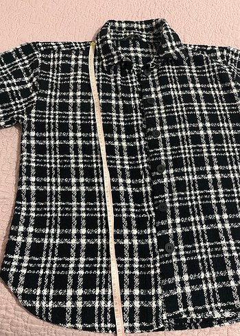 Düğmeli Siyah Kareli Kadın Gömlek - Görsel 2