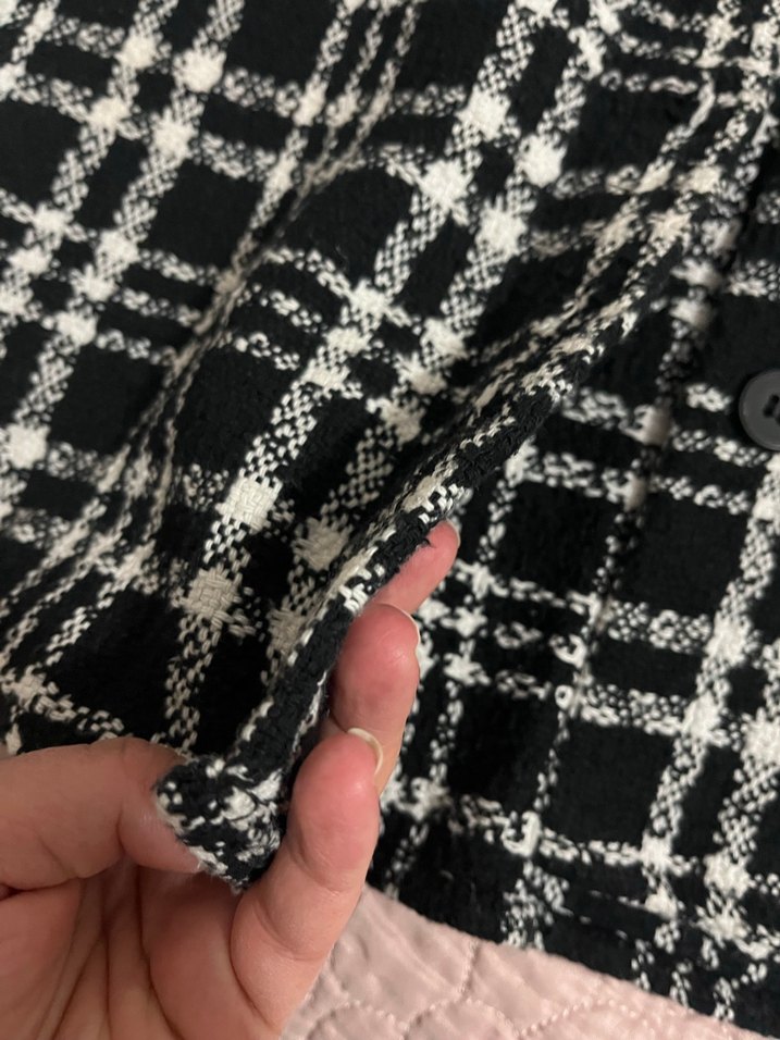 Düğmeli Siyah Kareli Kadın Gömlek - Görsel 4