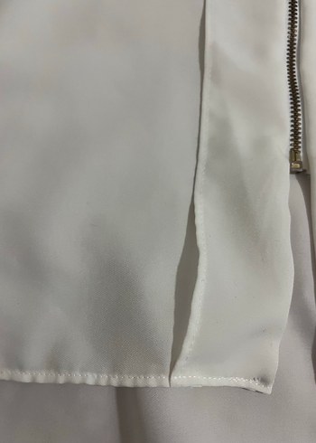 Zincir Detaylı Beyaz Midi Kadın Gömlek - Görsel 6