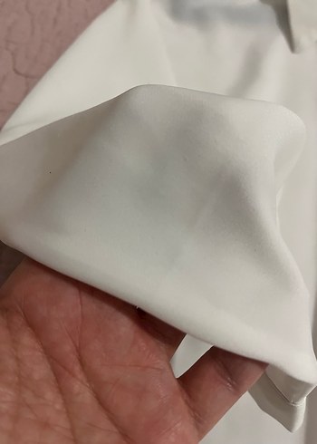 Zincir Detaylı Beyaz Midi Kadın Gömlek - Görsel 5