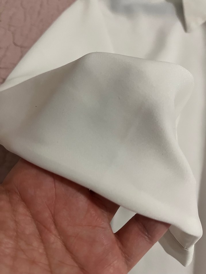 Zincir Detaylı Beyaz Midi Kadın Gömlek - Görsel 5