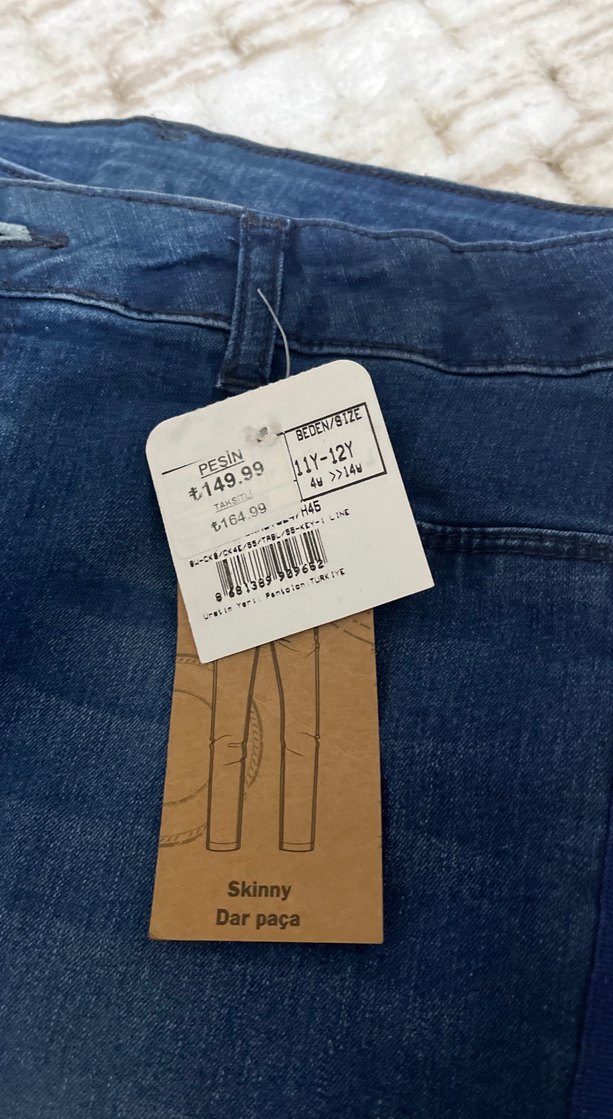 Çocuk Mavi Denim Kemerli Regular Fit Jean - Görsel 2