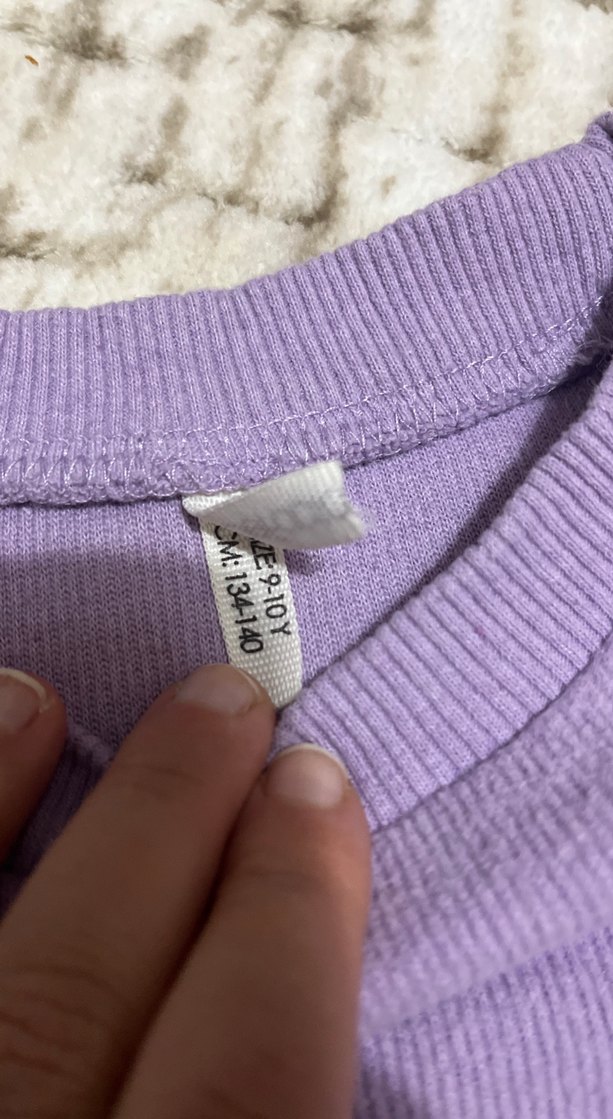 Kız Çocuk Mor Keten Fırfırlı Sweatshirt - Görsel 3