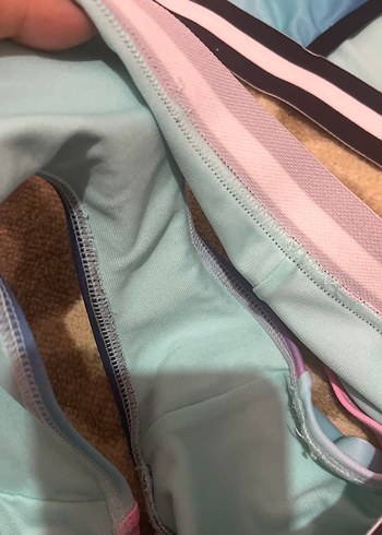 Çok Renkli Kız Çocuk Bağlamalı Bikini - Görsel 5