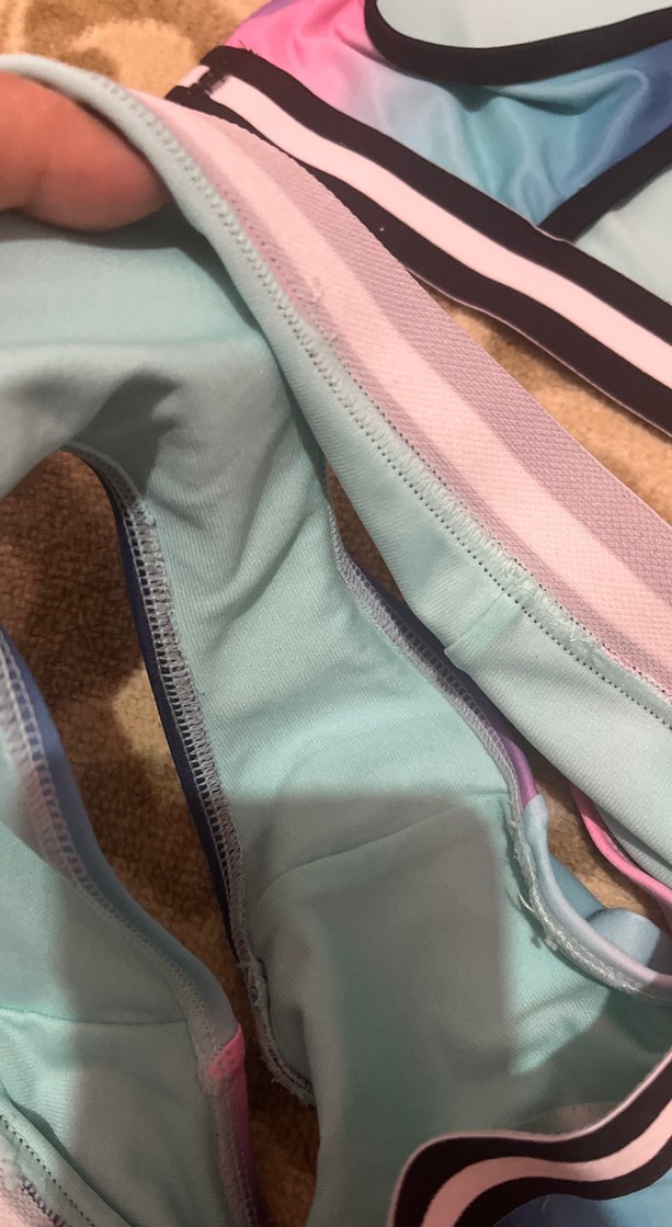 Çok Renkli Kız Çocuk Bağlamalı Bikini - Görsel 5