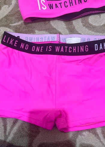 Pembe Baskılı Kız Çocuk Spor Bikini - Görsel 5