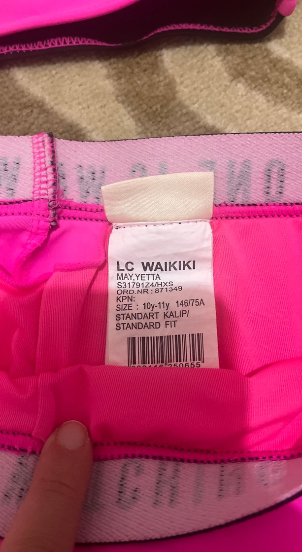 Pembe Baskılı Kız Çocuk Spor Bikini - Görsel 2