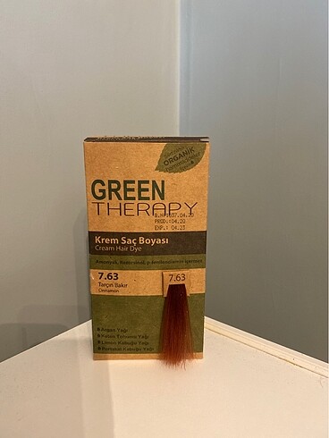 Tarçın Bakır Saç Boyası - Green Therapy 7.63