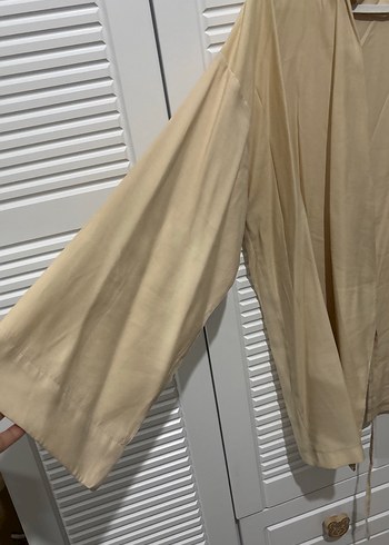 Bej Rahat Kesim Uzun Kadın Sabahlık - Görsel 2