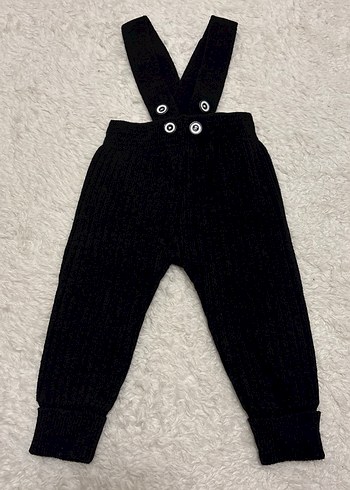 Siyah Triko Askılı Erkek Bebek Tulum - Görsel 2