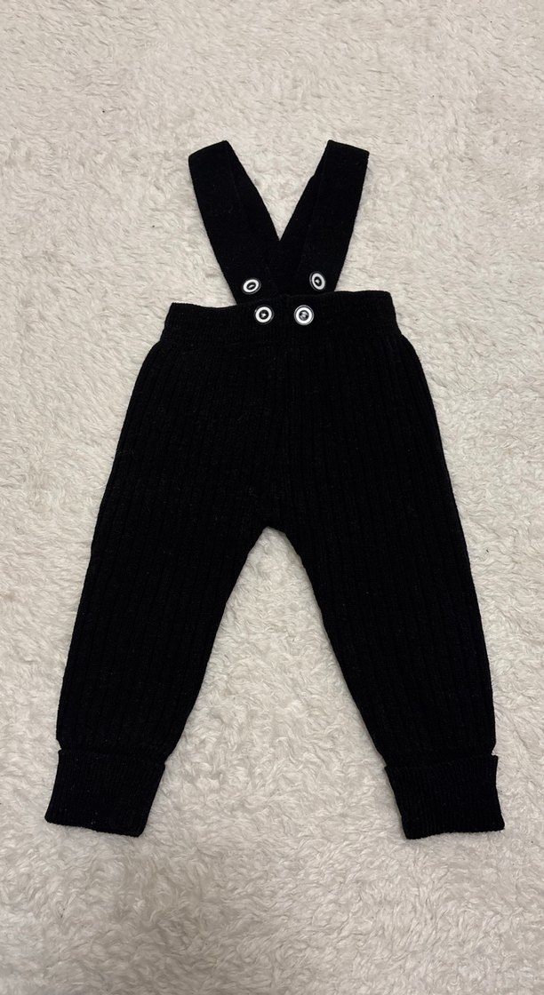 Siyah Triko Askılı Erkek Bebek Tulum - Görsel 2
