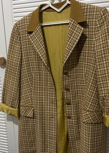 Bej Düğmeli Midi Kadın Blazer Ceket - Görsel 2