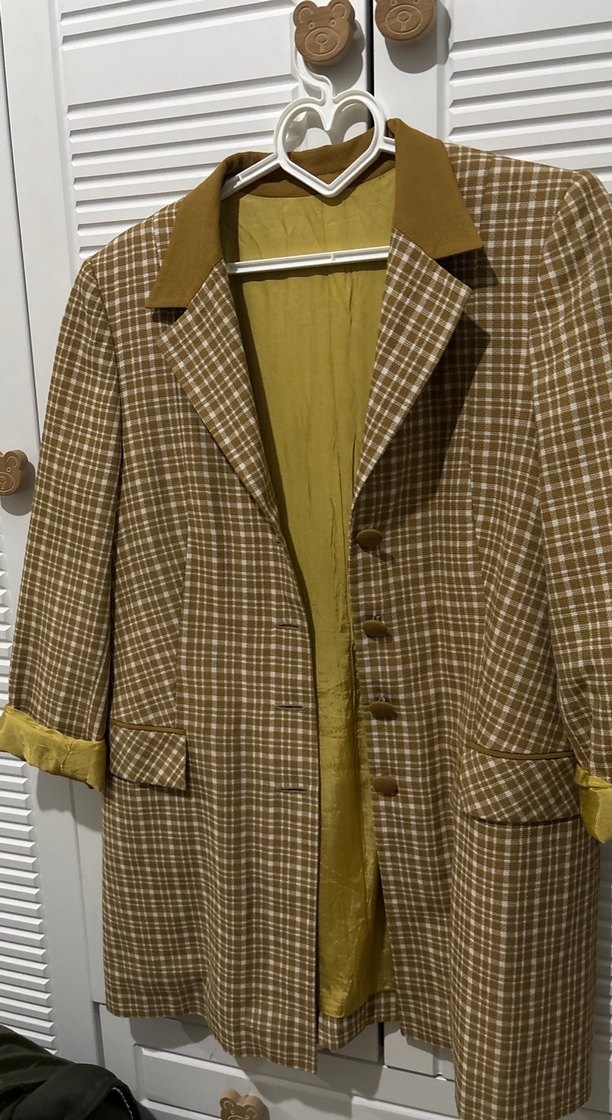 Bej Düğmeli Midi Kadın Blazer Ceket - Görsel 2