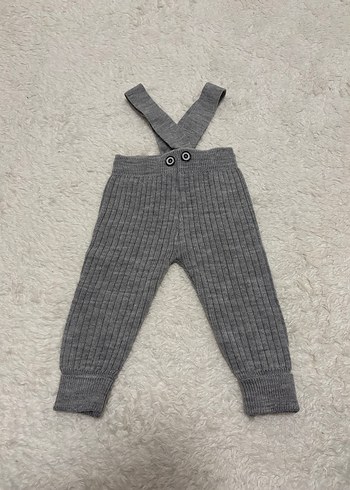 Gri Örgü Erkek Çocuk Yün Salopet - Görsel 2