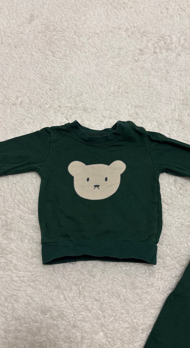 Erkek Bebek Koyu Yeşil Triko Takım - Görsel 2