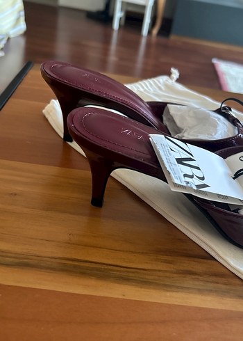 37 Beden Burgundy Rugan Stiletto Topuklu Kadın Ayakkabı