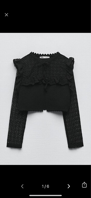 Dantelli crop hırka