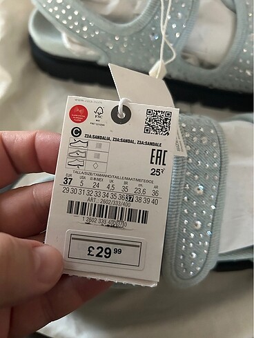 37 Beden mavi Renk Jean sandalet