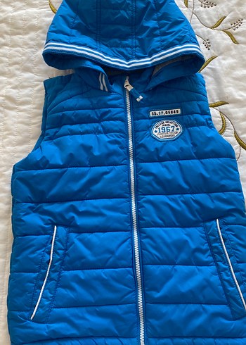 Erkek Çocuk Kapüşonlu Mavi Şişme Yelek - Görsel 3