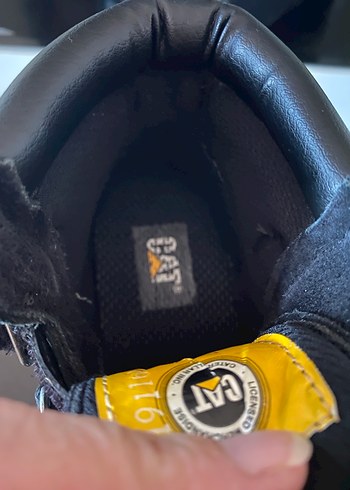 CAT Siyah Deri Su geçirmez Çocuk Botu. - Görsel 6