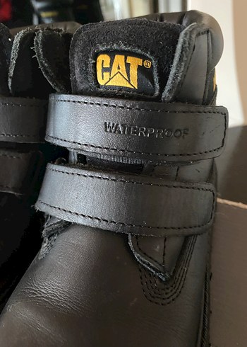 CAT Siyah Deri Su geçirmez Çocuk Botu. - Görsel 3