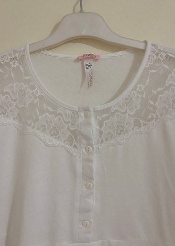 Uzun Kollu sabahlık. Nakışlı Lohusa Gecelik Takım - Görsel 3