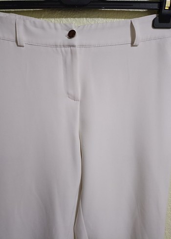 Beyaz İspanyol paça Pantolon - Görsel 2