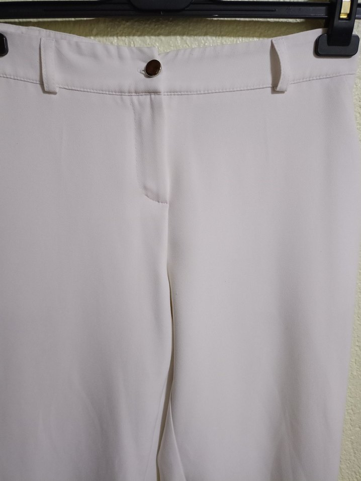 Beyaz İspanyol paça Pantolon - Görsel 2