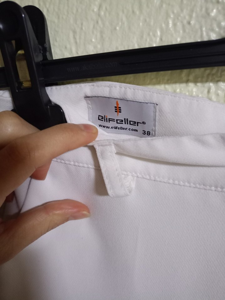 Beyaz İspanyol paça Pantolon - Görsel 3