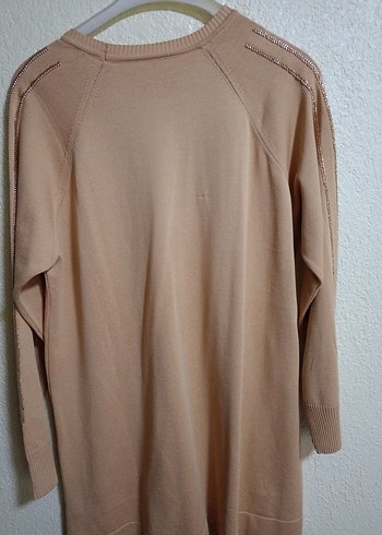 Bej Uzun Kollu Triko Kadın Kazak - Görsel 2