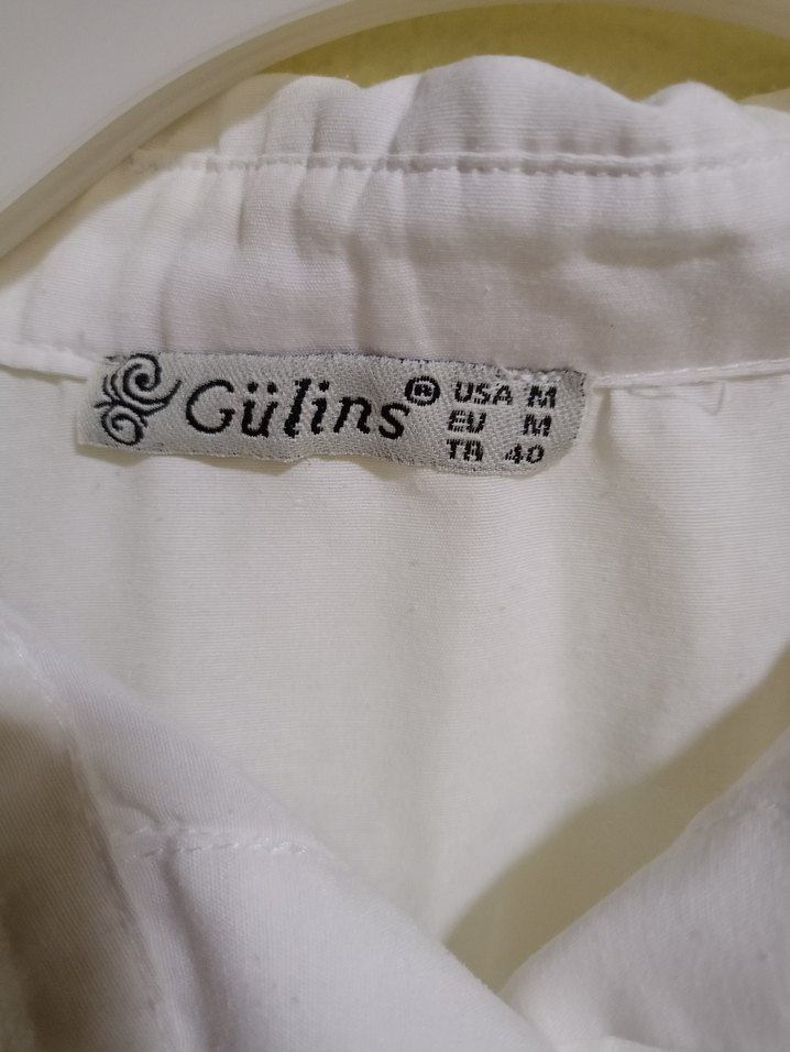 Beyaz Keten Mini Gömlek - Görsel 4