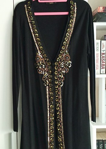 Boncuk İşlemeli Siyah  abiye hirka - Görsel 2