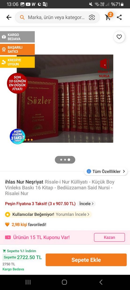 Klasik Kırmızı Ciltli Risale Seti - Görsel 2
