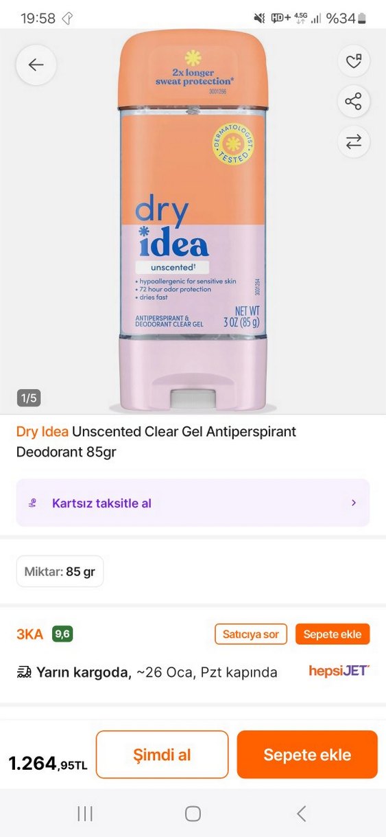 amerikadan Dry Idea Kadınlar için Kokusu Olmayan Deodorant - Görsel 3