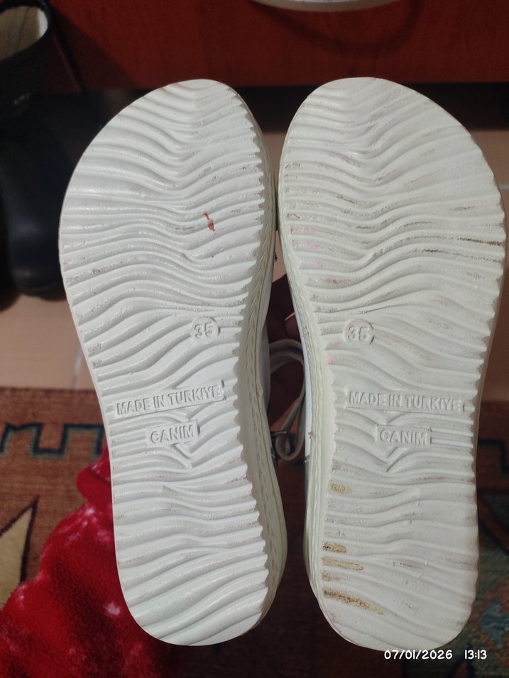 Beyaz Kız Çocuk Payetli Babet Ayakkabı - Görsel 3