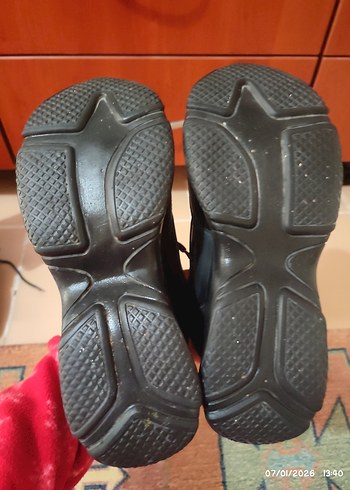 Siyah Desenli Platform Yüksek Taban Spor Ayakkabı - Görsel 5