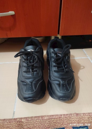 Siyah Desenli Platform Yüksek Taban Spor Ayakkabı - Görsel 3