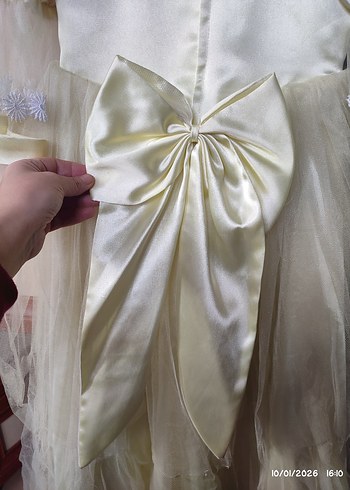 Dantel Detaylı Klasik Kız Elbisesi - Görsel 4