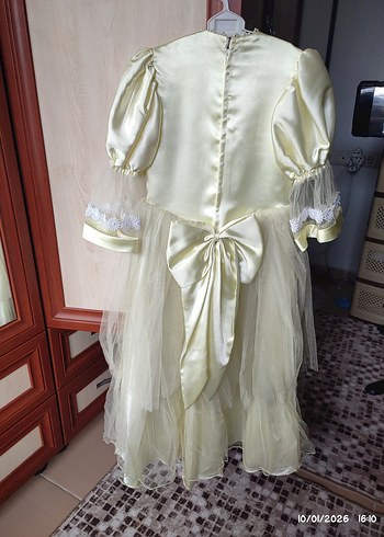 Dantel Detaylı Klasik Kız Elbisesi - Görsel 3