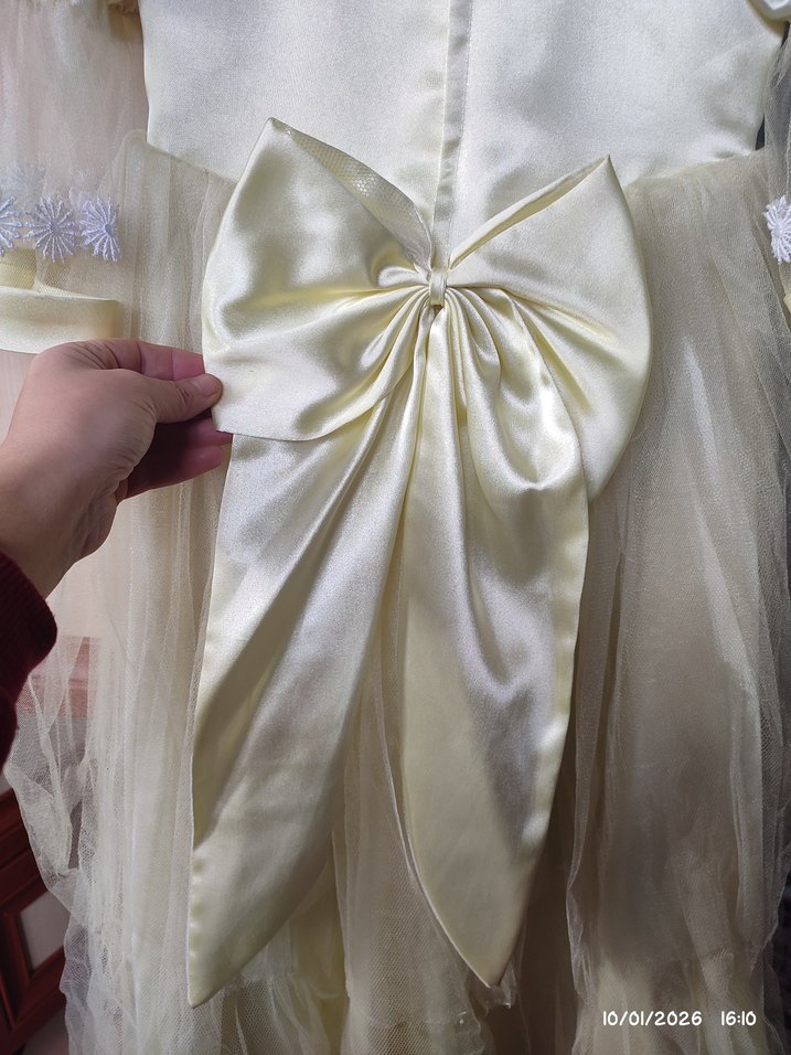 Dantel Detaylı Klasik Kız Elbisesi - Görsel 4