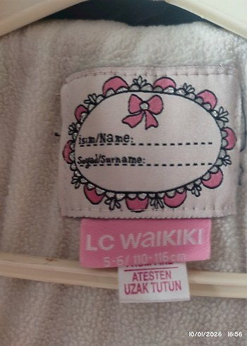 Kızlar için Kemerli Lacivert Kaban Mont - Görsel 4