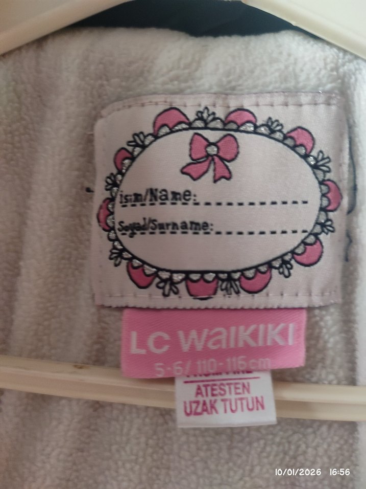 Kızlar için Kemerli Lacivert Kaban Mont - Görsel 4