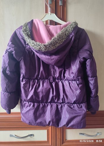Kız Çocuk Mor Fermuarlı Kaban Mont - Görsel 4