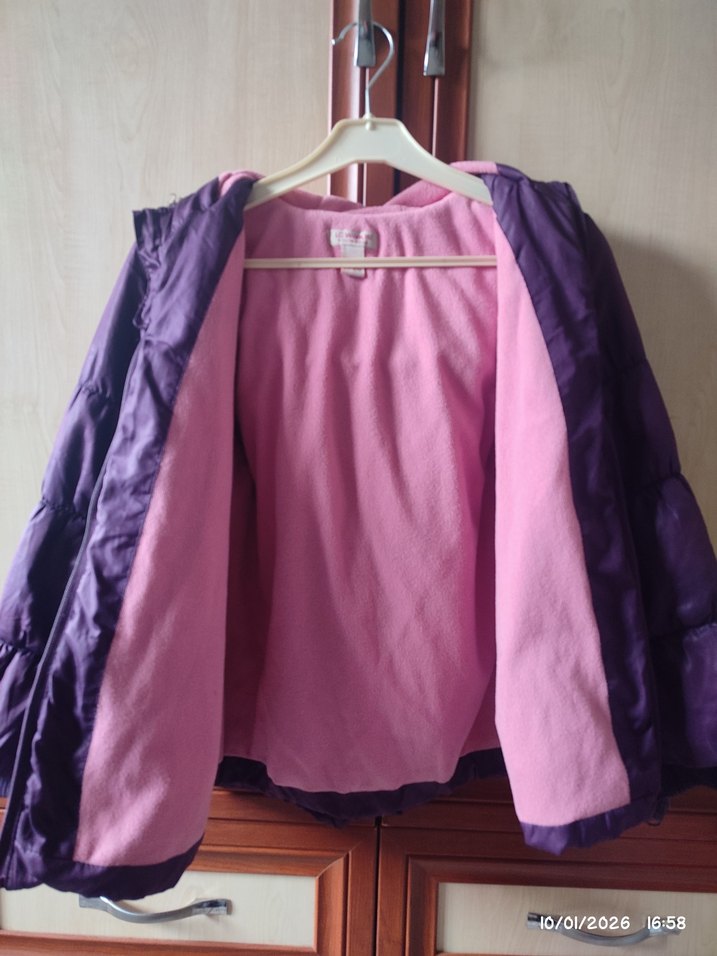 Kız Çocuk Mor Fermuarlı Kaban Mont - Görsel 2