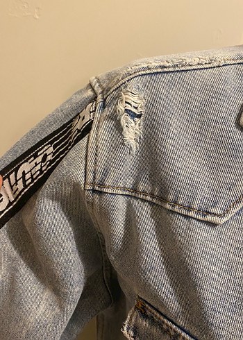 Gri Kadın Düğmeli Denim Ceket - Görsel 5