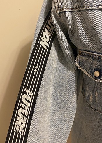 Gri Kadın Düğmeli Denim Ceket - Görsel 6