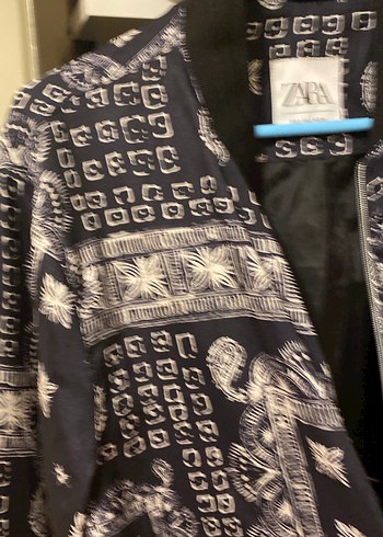 Zara Siyah Desenli Midi Ceket - Görsel 2