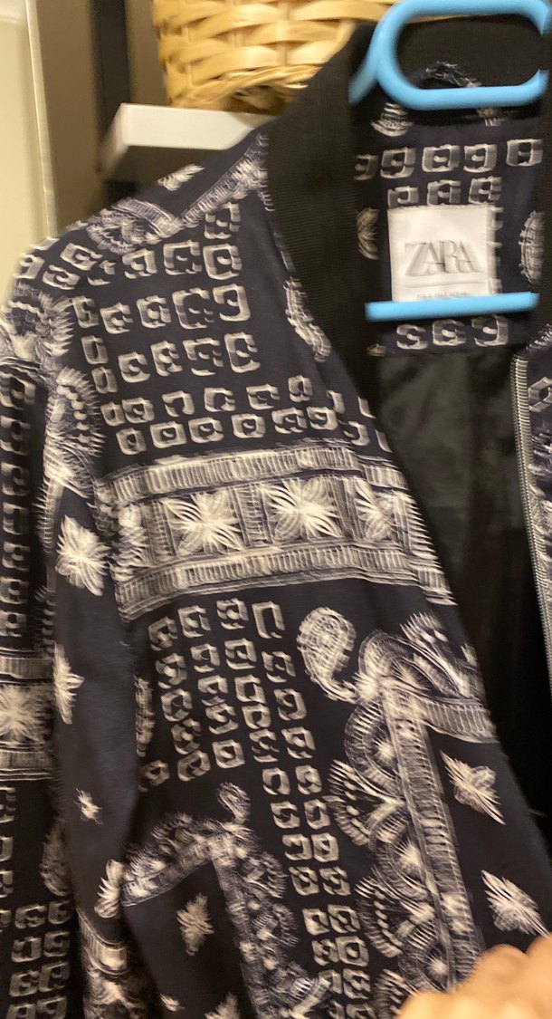 Zara Siyah Desenli Midi Ceket - Görsel 2